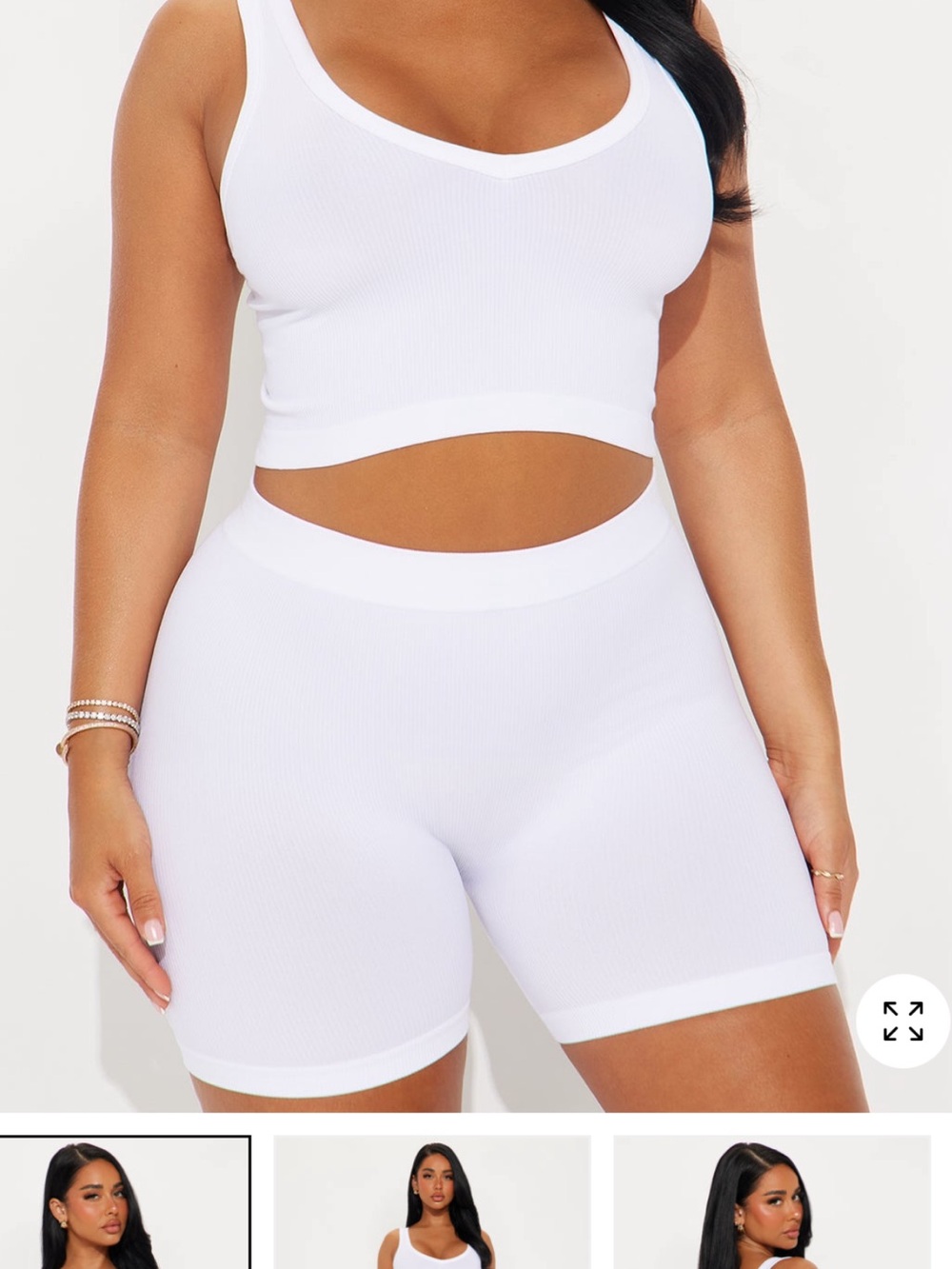 White Seamless Tank and Bike Short Set